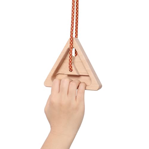 Rock Climbing Hangboard, 2Pcs Triangle Hang Board for Climbing Finger Strength, Rope-Mounted Portable Fingerboard Trainer with Multiple Grip Holds, Lightweight Wooden Design