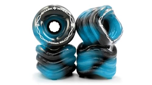 Shark Wheel 60 mm 78a Skateboard Wheels | California Roll | 4-Pack - color: Black/Blue Swirl