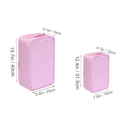 Travel Shoe Bags, Foldable Waterproof Shoe Pouches Organizer-Double Layer (2+2 Pink Shoebags) - color: Pink, size: 2+2 Packs