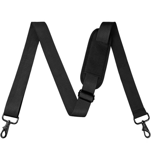 72 inch Shoulder Strap, Universal Replacement Adjustable Laptop Bag Shoulder Strap with Buckles and Metal Hooks for Briefcase Laptop Messenger Bag, Crossbody Bag, Luggage/Duffel, Black