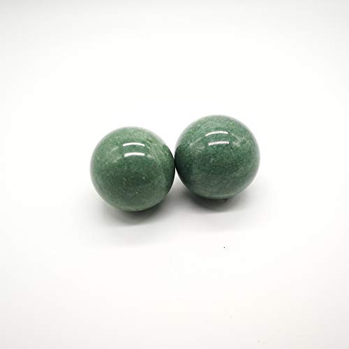 2" Greenish Stone Baoding Balls,Hand Exercise Tool