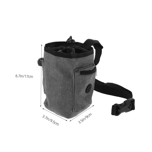Toyvian Gray Oxford Cloth Climbing Chalk Bag with Antislip Grip Enhancer Multiple Pockets and Brush Holder for Rock Climbing Bouldering Gym Use Outdoor Training Pouch