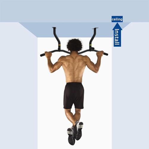 Joist Mount Pull Up Bar, Ceiling Mount Pull Up, Strength Training Pull-Up Bars, Bar with Multi-Grip Foam Grip, 40'' Wide, Pull Up Bar for Home Gym,Black-Bentrod - color: Black, size: Bentrod