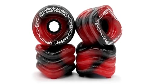 Shark Wheel 60 mm 78a Skateboard Wheels | California Roll | 4-Pack - color: Red/Black Swirl