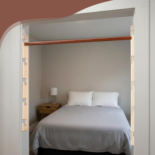 Leinuosen Doorway Pull-up Bar Sets Adjustable 5 Levels Wooden Doorway Pull-up Bar and 2 Door Frame with 6 Sets of Screw-in Heavy-duty Door-mounts to Fits 118cm - size: 100kg Load Capacity, style: No Locks