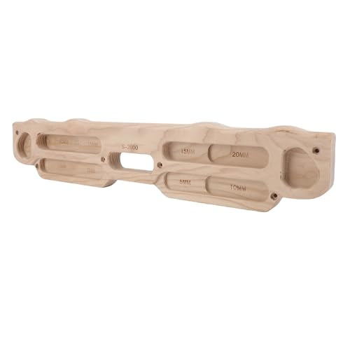 Alomejor Rock Climbing Training Hangboard Solid Wood Fingerboard with Mounting Kit for Home Gym Doorway Pull Up Strength Training 21.65x3.94x1.97in