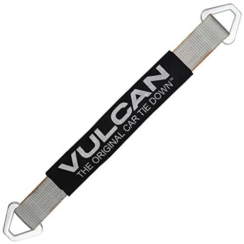 VULCAN Car Tie Down Axle Strap with Wear Pad - 2 Inch x 22 Inch - 4 Pack - Silver Series - 3,300 Pound Safe Working Load - size: 2" x 22" Silver Series (4 Pack)