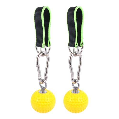 Holibanna Wrist Exercise Grip Ball with Hanging Rings and Climbing Training Strap Finger Strength Exerciser for Pull-up and Hand Grip Training for Rock Climbing and Strength Workouts Random