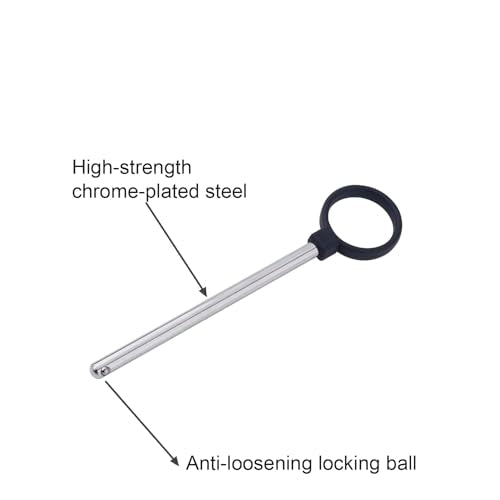 2pcs Ring Shaped Weight Stack Pin, 3/8 Inch Diameter Drop Set Pins Gym 4.4 Inch Gym Cable Machine Pins for Weight Stack Carbon Steel Loading Pin for Weight Plates Stack Extender Pin for Home Gym