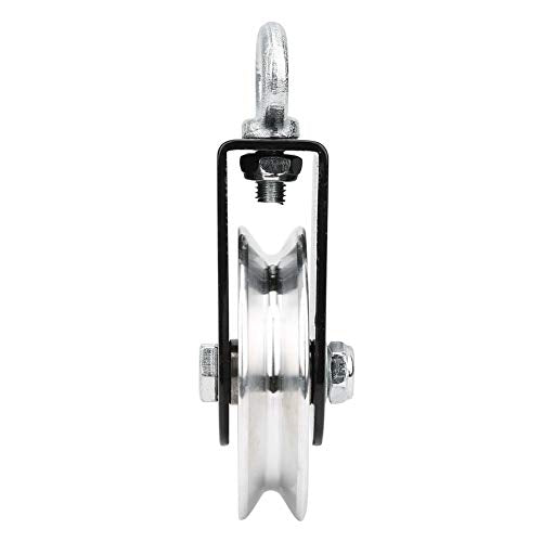 Stainless Steel Fitness Equipment Pulley Bracket with Mute Hanging Wheel for Rope Training and DIY Lifting Systems