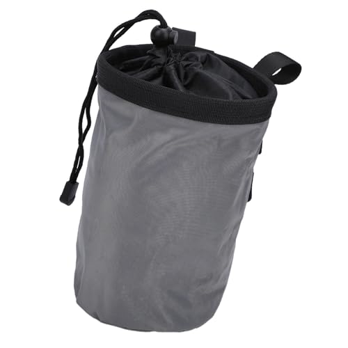 Multifunctional Adjustable Athletic Chalk Bag with Zipper Pocket for Climbing Gymnastics Grey