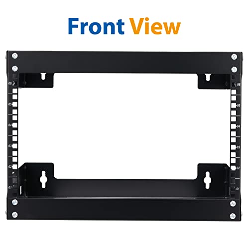 6U Wall Mount Rack Open Frame 19 Inch Server Equipment Network Cabinet 18 inches Depth Black by Tedgetal - color: 6U