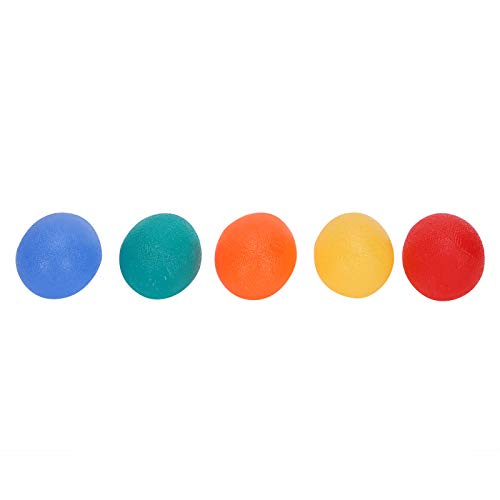 5pcs Grip Strength Trainer, Silicone Hand Exercise Grip Ball Finger Exerciser Stress Balls for Adults Forearm Strengthener for Men, Women & Seniors