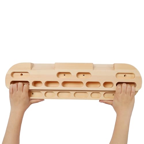 2 PCS Hangboard Rock Climbing, Wooden Climbing Hangboard with Rope, Training Finger Grip for Indoor Outdoor Home - style: Fingerboard