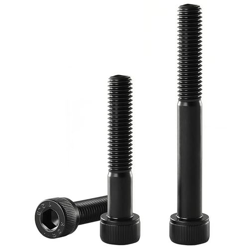 M10-1.5 x 90mm Socket Head Cap Screws, M10x1.5 Bolt, 12.9 Grade Alloy Steel, Allen Socket Drive, Black Oxide Finish, Half Thread, Quantity 6 - size: M10 x 90mm(6PCS)