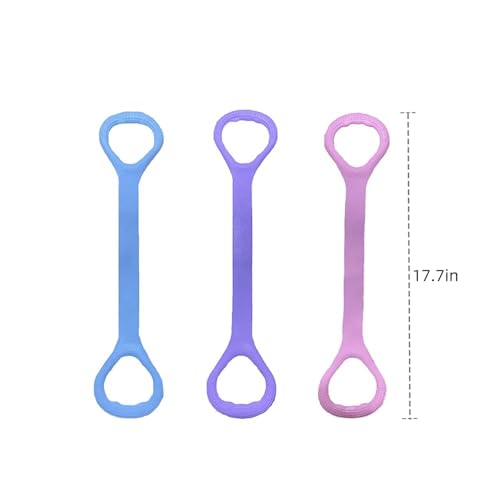 2-Pack Figure 8 Resistance Band TPR Pull Strap for Upper Body Stretching and Exercise - color: Pink Purple