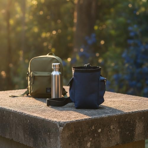 Cylindrical Chalk Bag with Pockets Drawstring Chalk Bag with Pockets Zippered for Climbing