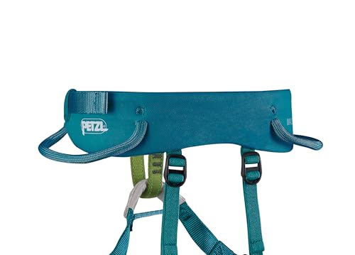 PETZL MACCHU Kids' Rock Climbing Harness | Adjustable Seat Harness for Children Less Than 40kg / 88 lbs - color: Atlantic Blue