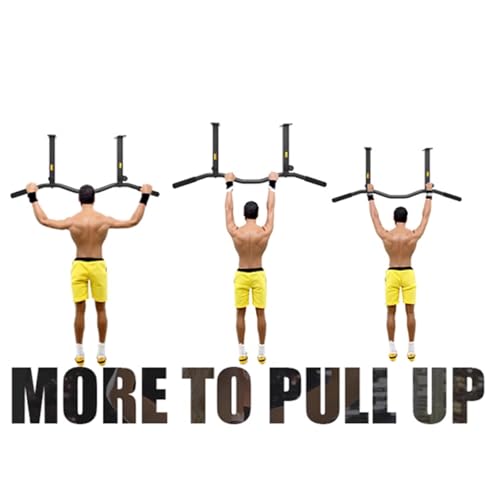 Joist Mount Pull Up Bar, Ceiling Mount Pull Up, Strength Training Pull-Up Bars, Bar with Multi-Grip Foam Grip, 40'' Wide, Pull Up Bar for Home Gym,Black-Straightrod - color: Black, size: Straightrod