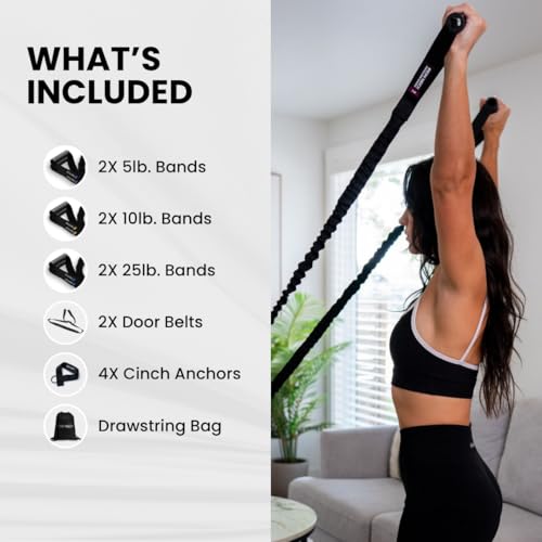 Iron Neck Shoulder Resistance Band System – 3 Level Rehab & Performance Kit with Door Belts & Anchors – 5lb, 10lb, 25lb Bands – Shoulder Pain Relief, PT, Strength Training – Home & Gym Use