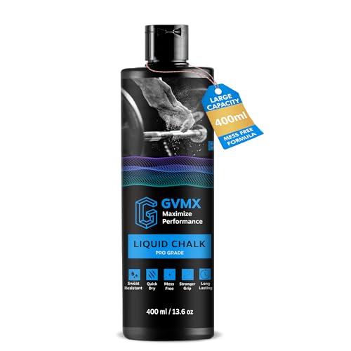 50ML/100ML/400ML Superior Grip Premium Liquid Chalk. Long Lasting Mess-Free Gym Chalk for Weightlifting, Gymnastics, Climbing. Fast Drying Refillable Gym Accessories. Package May Vary. - style: 400ML - 1 Pack