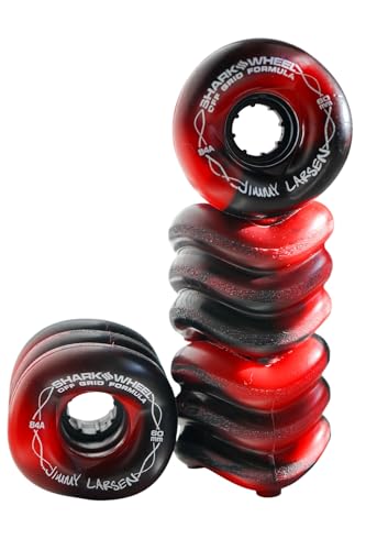 Shark Wheel 60 mm 78a Skateboard Wheels | California Roll | 4-Pack - color: Red/Black Swirl