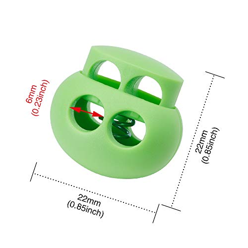 DYZD Plastic Cord Lock End Toggle Double Hole Spring Stopper Fastener Slider Toggles End (Green 10PCS) - color: Green