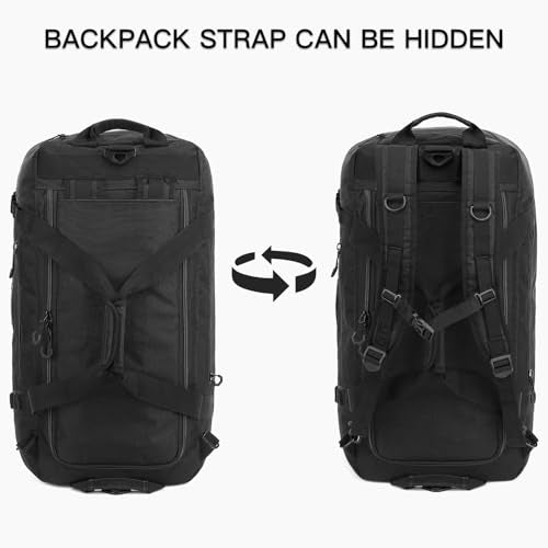TUGUAN 100L Extra Large Travel Duffle Bag Backpack for Men, 3 in 1 Sports Duffel Bags W/Adjustable Shoulder Strap & Dividers Gym Equipment/Gear Weekend Overnight Bag for Trip Camping Hiking, XL Black - color: Black