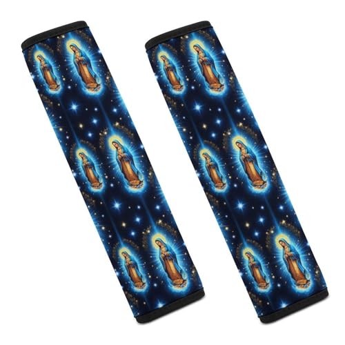 2 Pack Virgin Mary Mother Mary Space Seat Belt Cover Universal Fit Shoulder Protector for Adults and Children, Most Cars, Comfortable Driving - color: Pattern 96