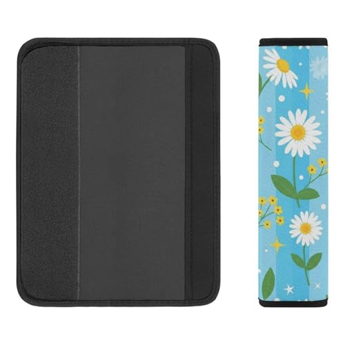 2 Pack Daisy Flowers Seat Belt Cover Universal Fit Seat Belt Cushion for Kids, Stroller Pushchair High Chair, Neck and Shoulder Support - color: Pattern 989