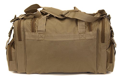 Mens Large 22" Inch Tan Duffel Duffle Military Molle Tactical Gear Shoulder Strap Travel Bag - color: Tan