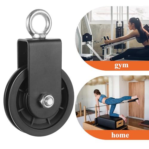 4 Pack Silent Cable Pulley Wheels – 90mm Heavy Duty Gym Pulley System with 360° Rotation, Stainless Steel Bearings & Detachable Design for DIY LAT Pull Down, Home Gym Equipment & Replacement