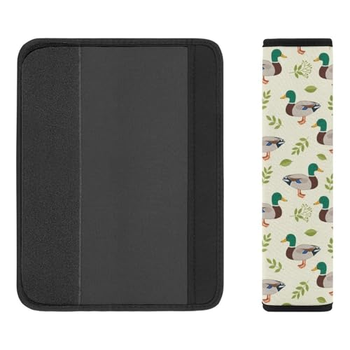 2 Pack Cute Mallard Duck Leaf Animal Print Car Seat Belt Pad Soft Padded Automotive Seat Belt Protector for Child, Stroller Pushchair High Chair, Shock Absorption - color: Pattern 988