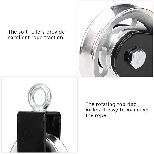 Stainless Steel Fitness Equipment Pulley Bracket with Mute Hanging Wheel for Rope Training and DIY Lifting Systems