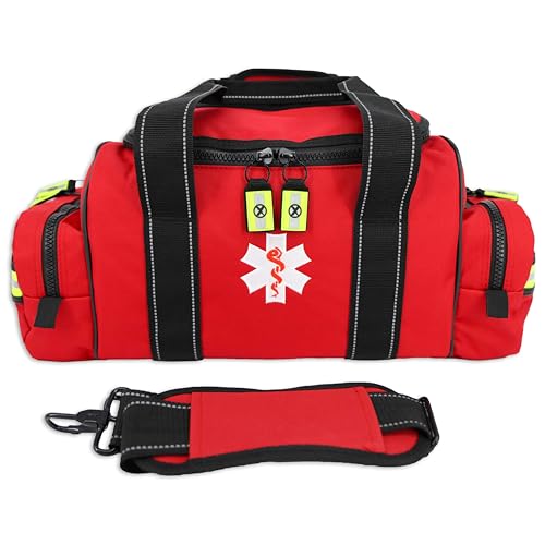 Lightning X Customizable Large EMT Medic First Responder EMS Trauma Jump Bag w/Embroidered Name - RED - color: Red