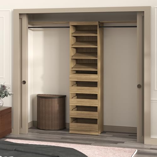 ClosetMaid Modular Storage Stackable Shoe Shelf Unit, Sand - color: Sand