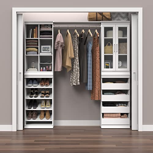 ClosetMaid Modular Storage Shelf Unit with Angled Shoe Shelves, White - color: White