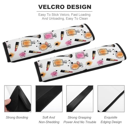 2 Pack Universal Fit Car Seat Belt Pad for Adult Use, All Vehicles, Perfume Lipstick Seat Belt Covers Cushion, Anti-Slip Pad - color: Pattern 395