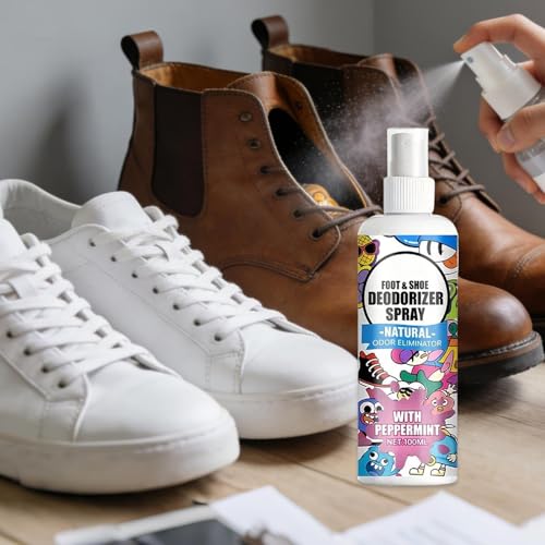 Shoe Spray Deodorizer 100ml Shoe Smell Eliminator Spray | Footwear Odor Removal Mist for Travel Hiking Home Tennis Leather Fabric Canvas Sneaker