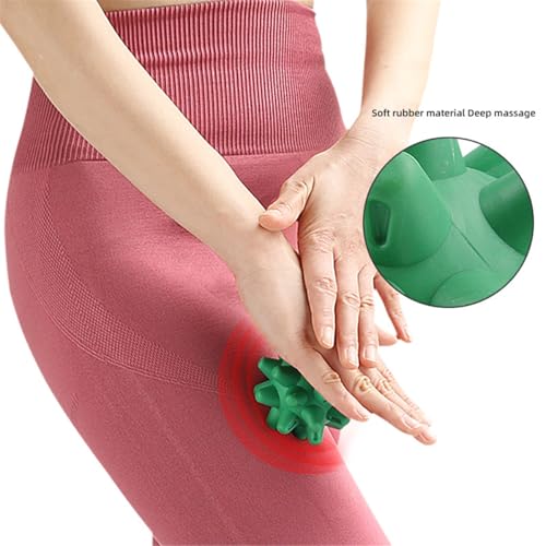 Massage Roll Balls, 2 Pack Spiky Massage Balls Deep Tissue Trigger Point and Myofascial Release for Plantar Fasciitis Relief, Muscle Recovery, 2.8 Inch Diameter (Red) - color: Red