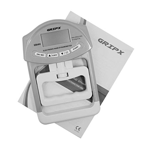 Digital Hand Dynamometer Grip Strength Measurement Meter Auto Capturing Electronic Hand Grip Power 198Lbs / 90Kgs - color: Grey