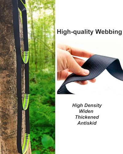 Double-Thickened and Widened 4-Step Climbing Aider for Hunting Tree Steps,Fall-preventing Adjustable Hook and Loop Design for a Wide Range of Climbing Stick,Easy-to-use Lightweight Rope Aid