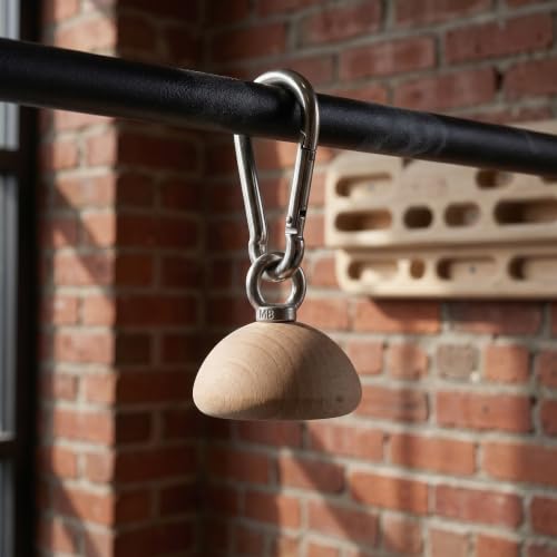 NUOBESTY Wooden Grip Strengthener Ergonomic Training Ball Hand Exerciser Half Sphere Portable with Slip Resistant Surface, Improves Forearm Strength and Supports Finger for Climbers