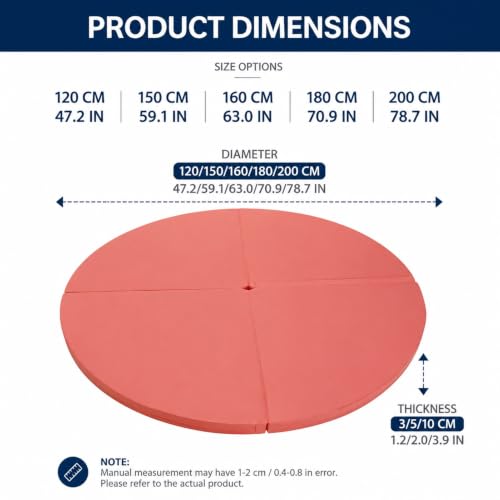 Folding Safety Mat for Home Spinning Round Pole Dance Mat, Round Foldable Aerial Yoga Mat for Pole Dancing, Gymnastics, Aerial Hoop, Simple Maintenance - size: 150*3cm/59.1*1.2in