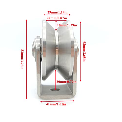 Stainless Steel V Groove Wheel Heavy Duty Pulley Smooth Rolling Door Wheels Sliding Gate Hardware High Weight Capacity Rollers Rolling Driveway Gate Bracket Rollers for Carts Furniture Machinery - size: 4pc 3inV