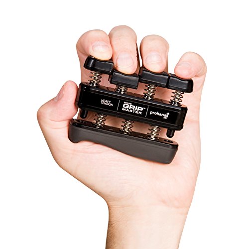 Prohands Gripmaster Hand Exerciser, Finger Exerciser (Hand Grip Strengthener), Spring-Loaded, Finger-Piston System, Isolate & Exercise Each Finger - color: Black - Gripmaster, size: 9 lb (Heavy Tension)