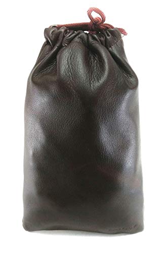 Multiple use Lambskin Leather Pouch with Drawstrings: (Brown, 23 cm X 31 cm) - color: Brown