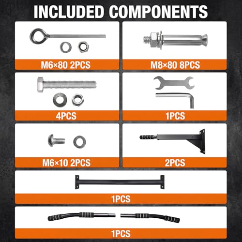 Pull Up Bar Wall Mounted - Multifunctional Wall Mounted Pull Up Bar for Home Gym