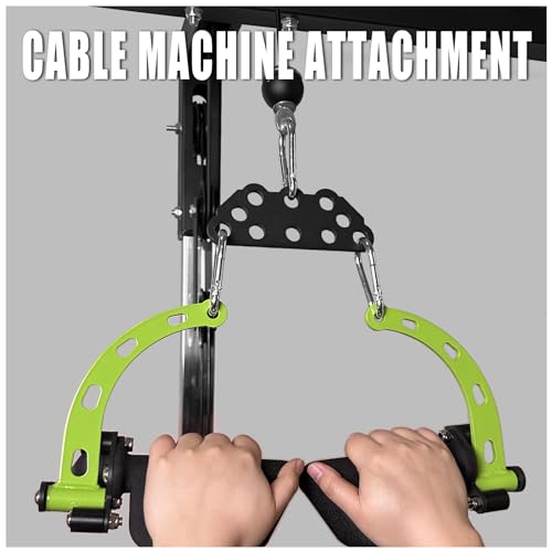 Multi-Grip LAT Pull Down Bar for Home Gym Fitness, Spreader Plate LAT Pulldown Attachments for Pulley System Cable Machine, Double to Single Cable Attachment Exercise Handle - color: MINI BAR