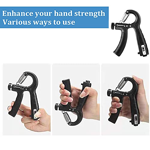 Grip Strength Trainer with Counter 2 Pack, Hand Grip Strengthener with Adjustable Resistance 11-132Lbs, Hand Grip Exerciser Strengthener, Non-Slip Hand Gripper, Forearm Workout Equipment, Perfect for